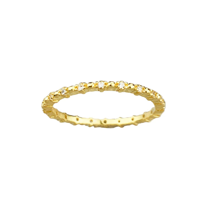 925 Sterling Silver Delicacy Dots Ring With White Stones Trend Fine Jewelry For Women