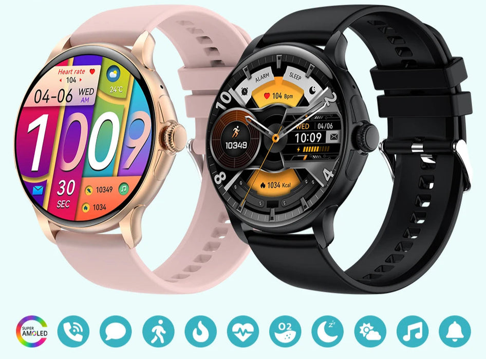 Unisex 1.43 Inch Amoled Smartwatch - 100 Sports Modes 7-Day Battery Bluetooth Call