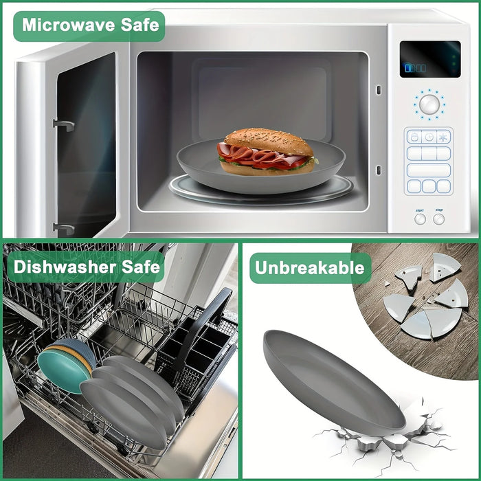 16 / 32 Piece Plastic Tableware Set Reusable Microwave & Dishwasher Safe Includes Dinnerware