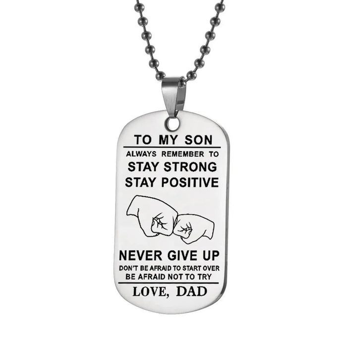 Stainless Steel Son Tag Necklace
