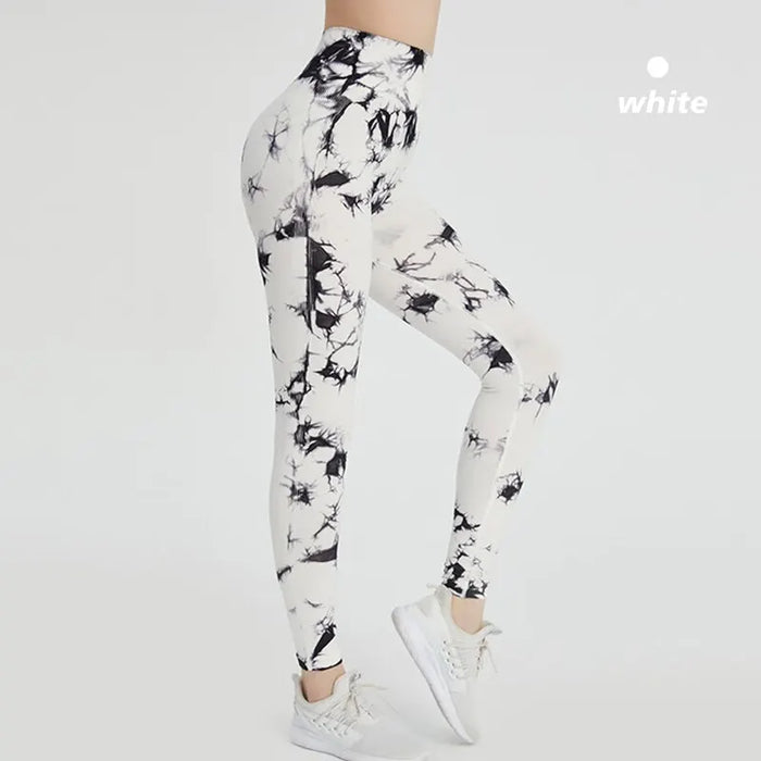 High Waist Tie Dye Yoga Leggings with Scrunch Butt Lift