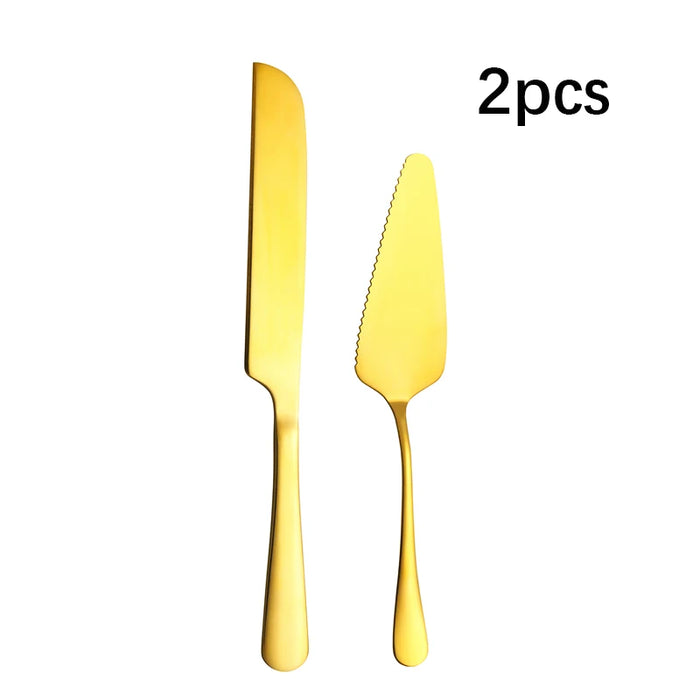 8 Piece Gold Stainless Steel Dessert Set For Home Kitchen