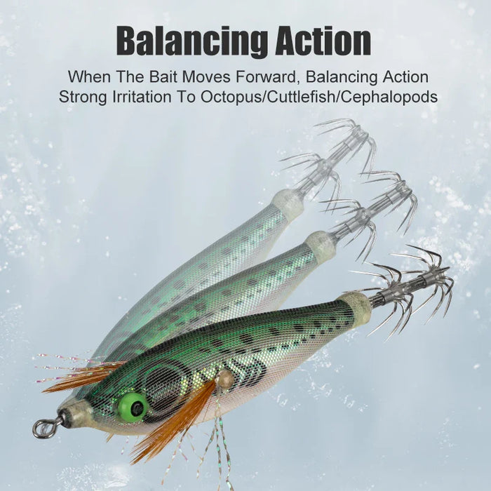 14Pcs Luminous Squid Jig Set With Bkk Hook