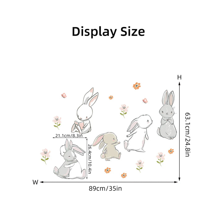 Adorable Rabbit Wall Stickers For Kids Room Decor