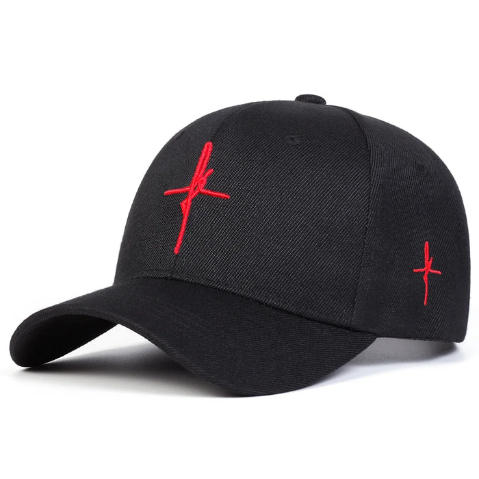 Embroidered Cross Baseball Cap Adjustable Sun Hat For Men & Women