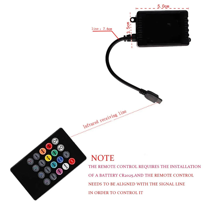 8-Colour Universal Car Rgb Ambient Led Strip Lights Off Road Suv Decor