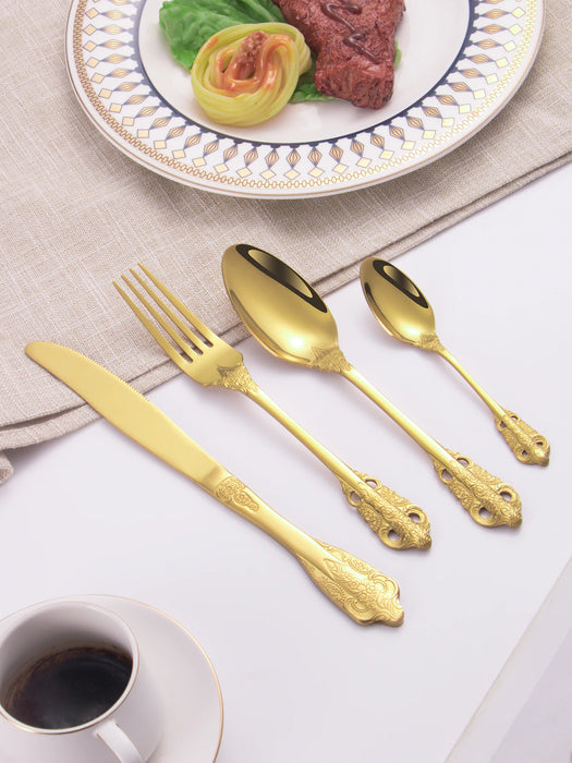 24 Piece Stainless Steel Christmas Tableware Set For Home Hotel And Parties