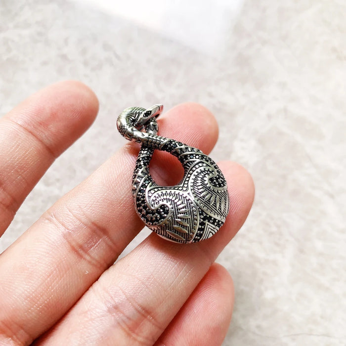 925 Sterling Silver Maori Endless Tattoos Pendant Ethnic Jewelry For Women & Men