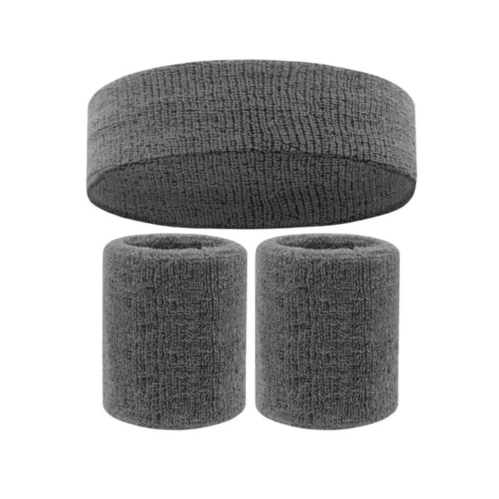 3 Piece Sports Headband & Wristband Set For Men & Women
