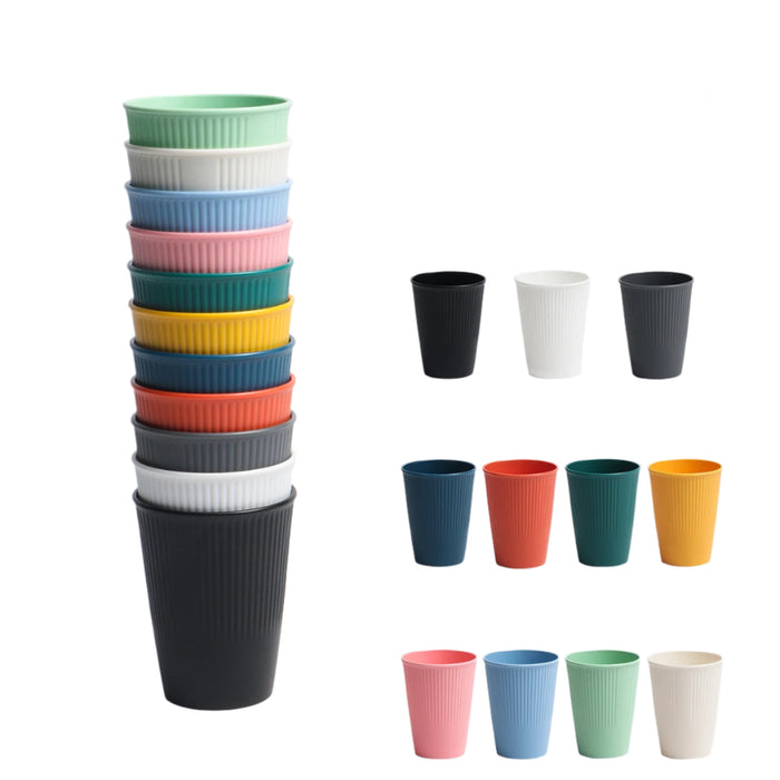 11 Piece Reusable Plastic Cup Set For Family Camping & Picnic