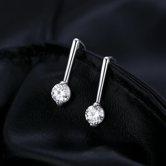 925 Sterling Silver Dazzling Dangle Moissanite Earrings