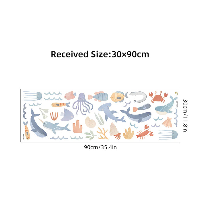 Cartoon Marine Animal Wall Sticker For Home Decor
