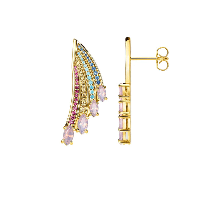 925 Sterling Silver Rainbow Hummingbird Wing Earrings Special