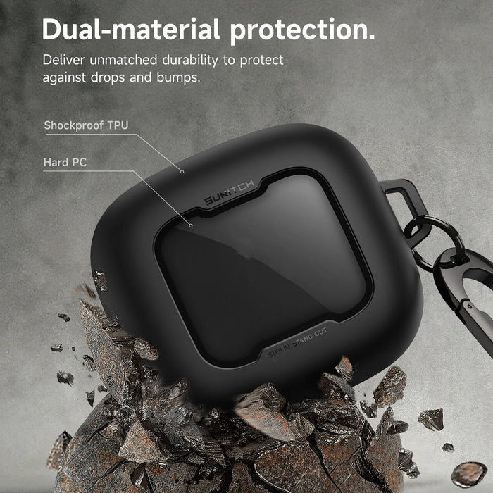 For Beats Powerbeats Pro 2 2025 Magnetic Locking Shockproof Bumper Protective Case With Carabiner & Keyring