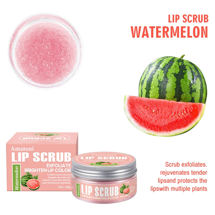 30G Lip Scrub Raspberry Vanilla Coconut Watermelon Exfoliating & Moisturizing