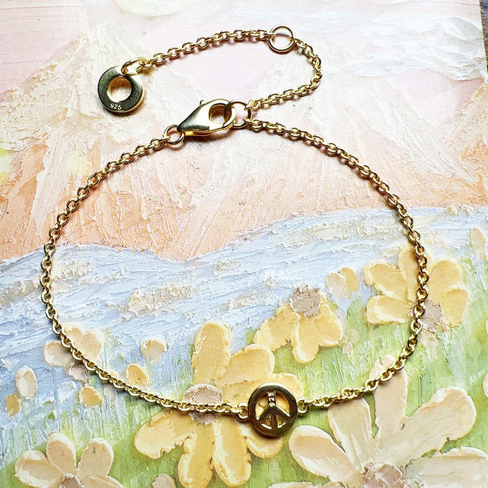 925 Sterling Silver Bohemia Colourful Stone Gold Plated Bracelet Link Chain For Women