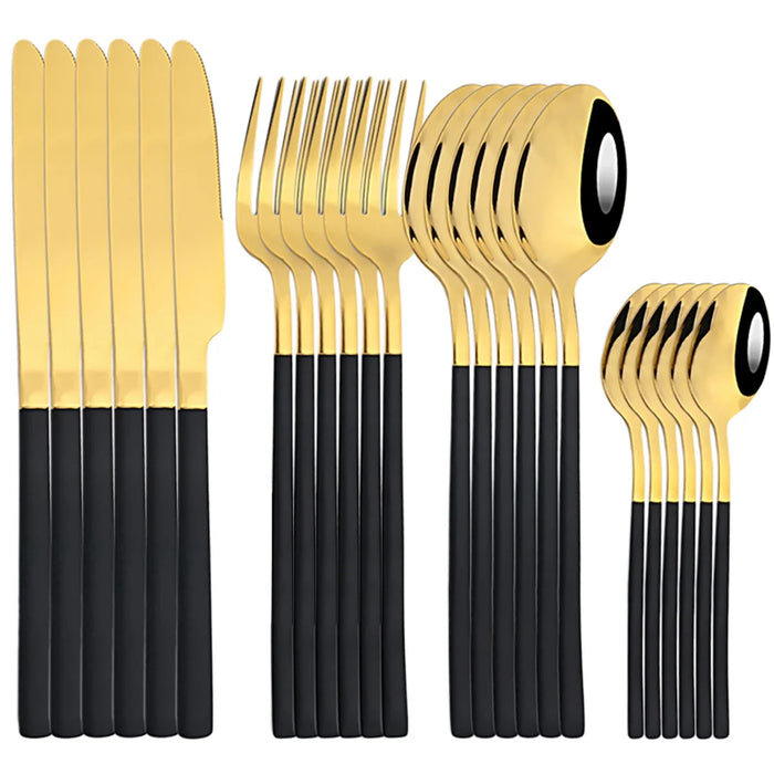 24 Piece Kitchen Flatware Set For Home Or Restaurant