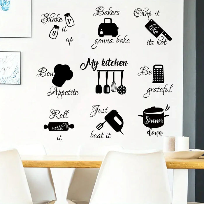 3 Piece Kitchen Pattern Wall Decals For Home Decor