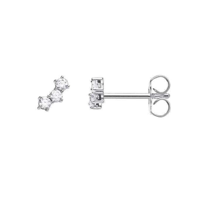 925 Sterling Silver Zircon Ear Studs For Women Elegant Gift