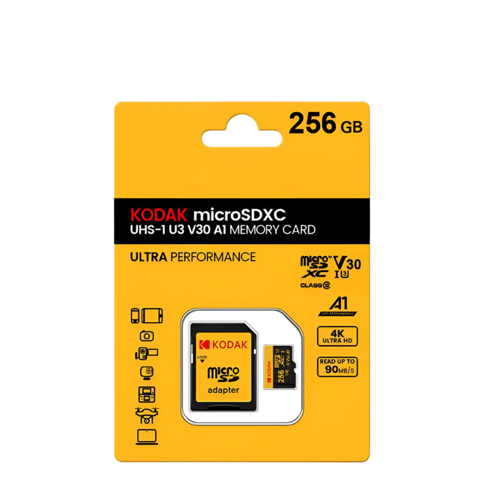 Kodak High Speed 256gb Micro Sd Card Class 10 4k Tf Mecard C10