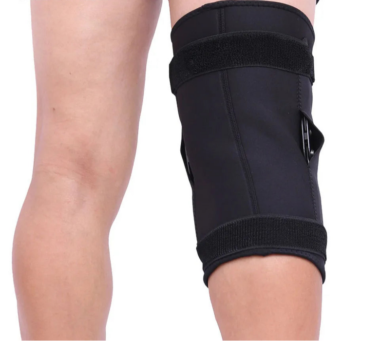 Sports Knee Support Brace With Metal Plate Black