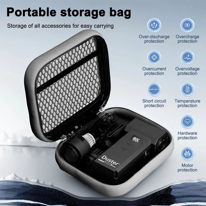 200W Mini Turbo Jet Electric Air Duster 100 Gears Dust Cleaner Gun Cleaning Blower Tool