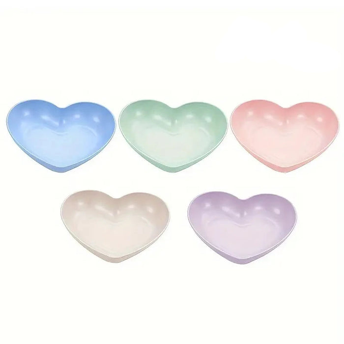 5 Pack Love Bone Plates Reusable For Kitchen Picnic Camping Pp Material Dessert Pastry Snacks