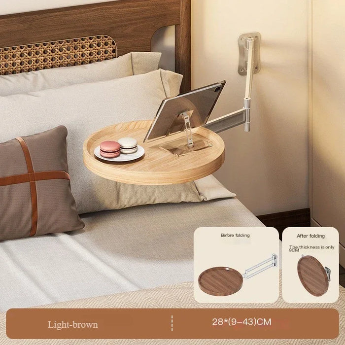 Compact Wall Mounted Bedside Table With Storage Shelves