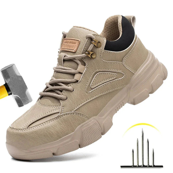 Mens Steel Toe Work Shoes - Anti Smash Anti Puncture Indestructible