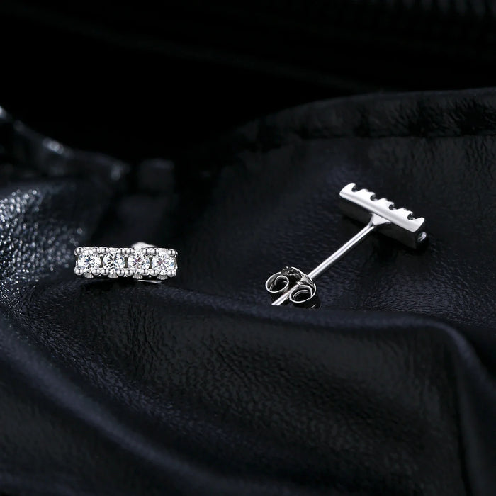 925 Sterling Silver D Colour Moissanite Stud Earringschic & Stackable