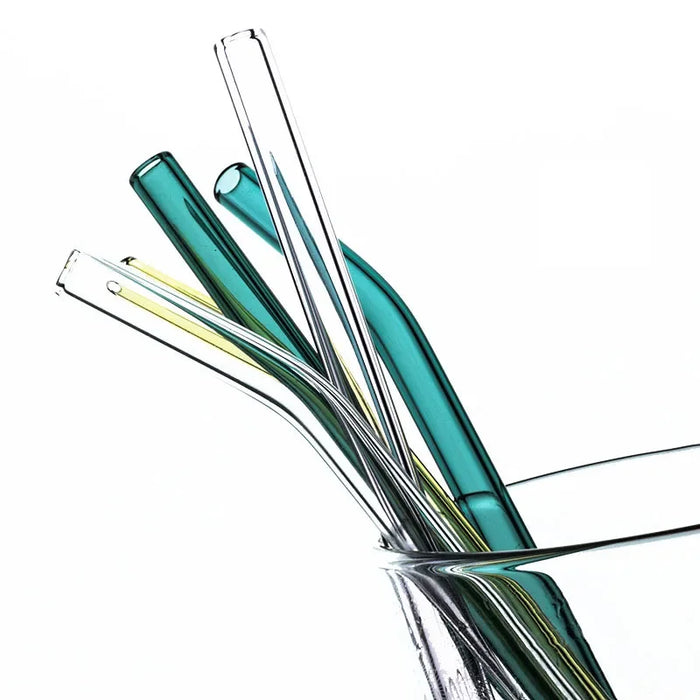 8 Piece Eco Friendly Glass Straws For Drinks Reusable High Borosilicate Party Favors