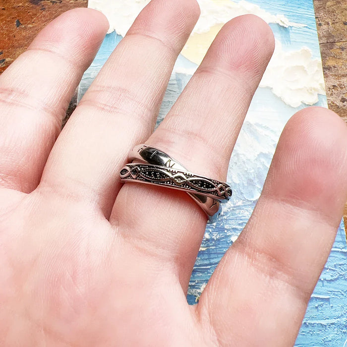 925 Sterling Silver Vintage Infinity Love Ring