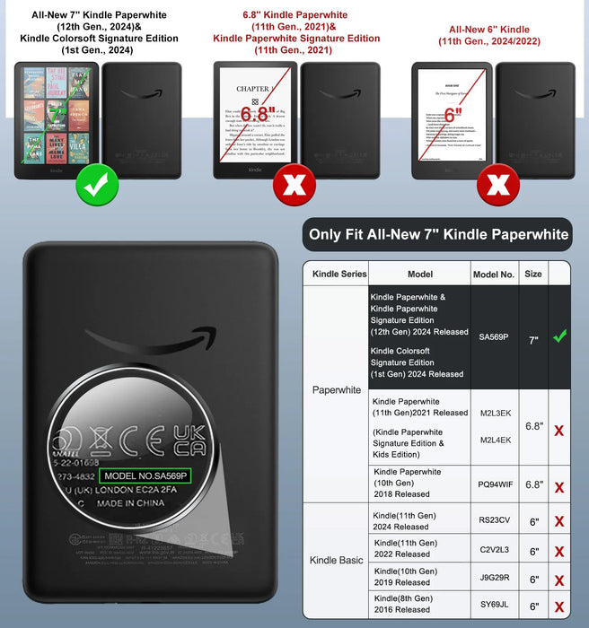 For 7 Inch Kindle Paperwhite 12Th Generation 2024 And Kindle Coloursoft Signature Edition 2024 Standing Shell Case