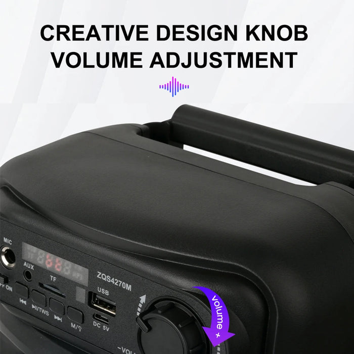 16W Portable Wireless Speaker Karaoke Speaker Usb / Tf Portable Boombox Music Stereo Subwoofer High Volume Speaker For Home Travel