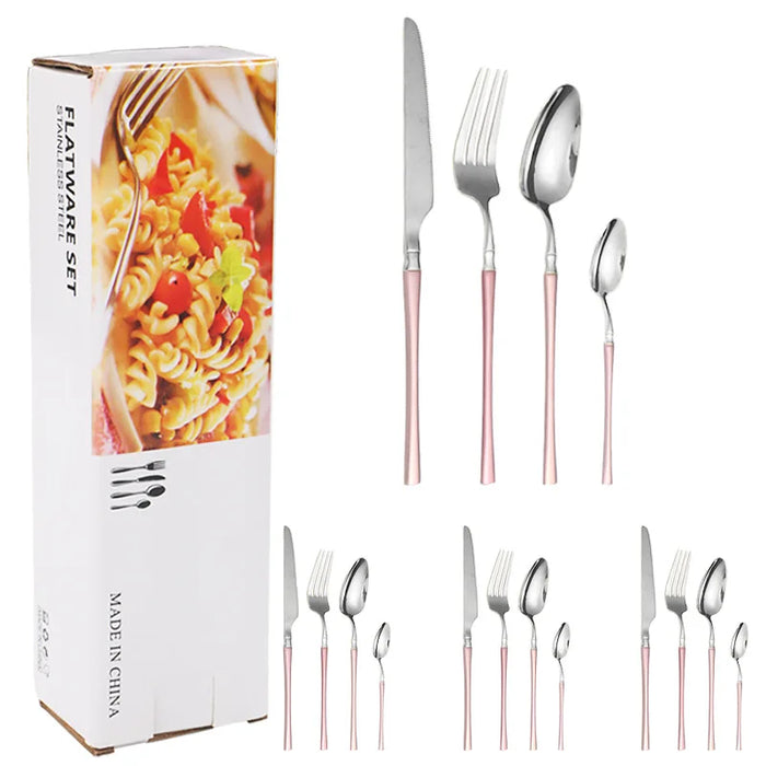 16 Piece Stainless Steel Tableware Set For Restaurants And Hotels