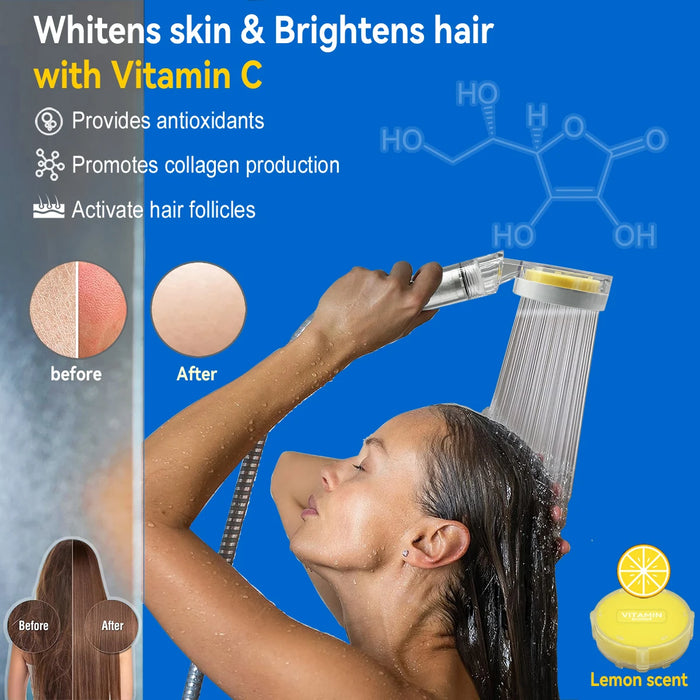 High Pressure Vitamin C Shower Head Filter - Softens Water Moisturizes Skin Reduces Hair Loss