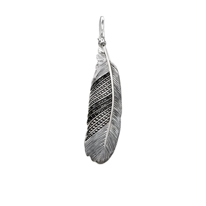 925 Sterling Silver Feather Pendant Winter Fashion Jewelry In Gift For Women & Men