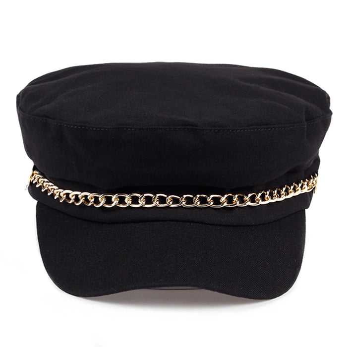 Stylish Unisex Chain Navy Sailor Hat Spring / Autumn Beret Cap For Men & Women
