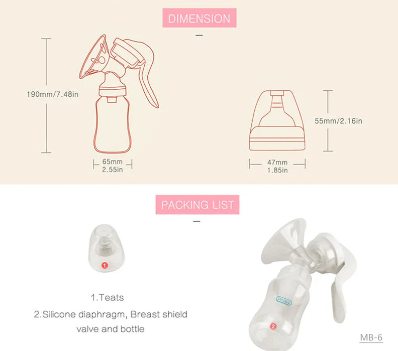 Manual Breast Pump For Baby Milk Feeding