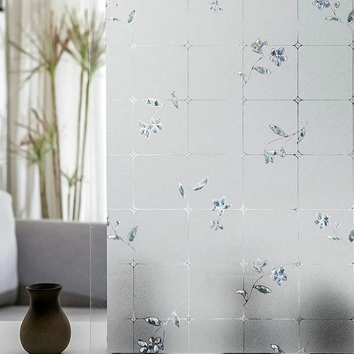 Flower Privacy Window Film - Decorative Glass Stickers