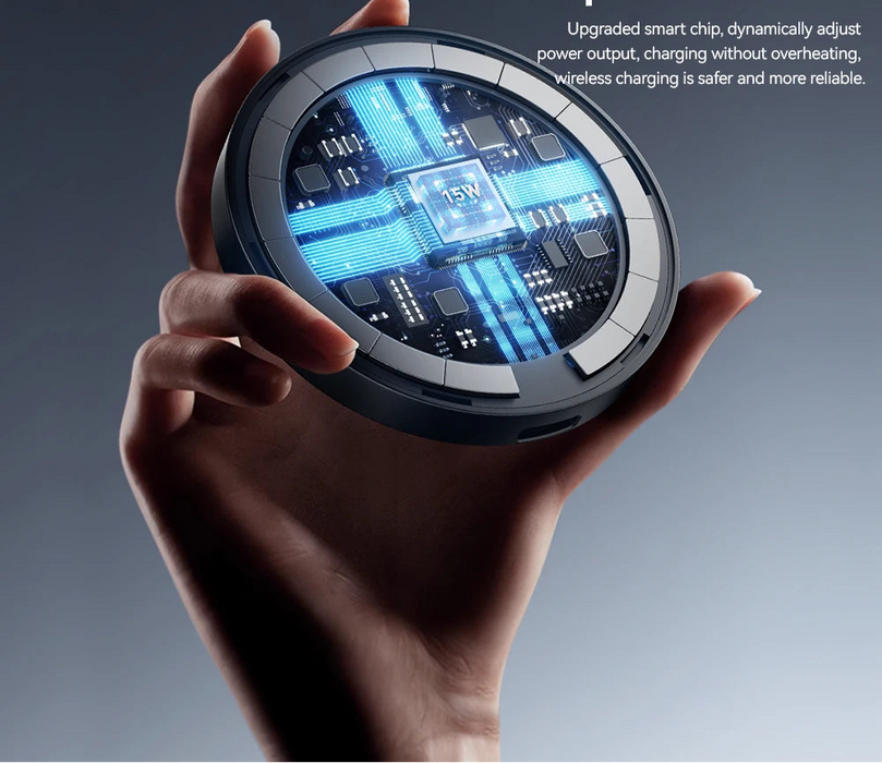 2-In-1 Magnetic Wireless Charger 15W With Holder Portable Fast Charging For Iphone 16 15 14 Pro Max Iwatch Huawei Xiaomi