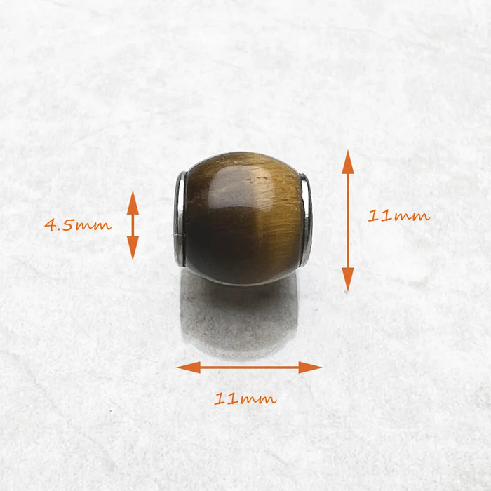 925 Sterling Silver Tiger Eye Bead Charm Karma European Accessory