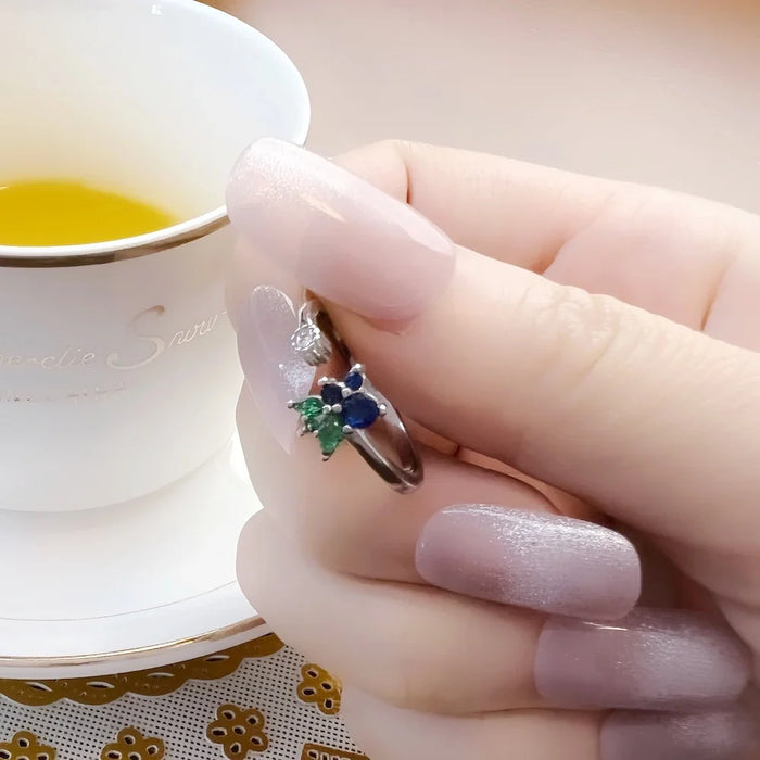 925 Sterling Silver Blueberry Ring Europe Style Fine Jewelry For Women