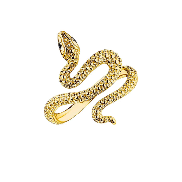 925 Sterling Silver Snake Love Ring Gold Plated Romantic Gift For Women