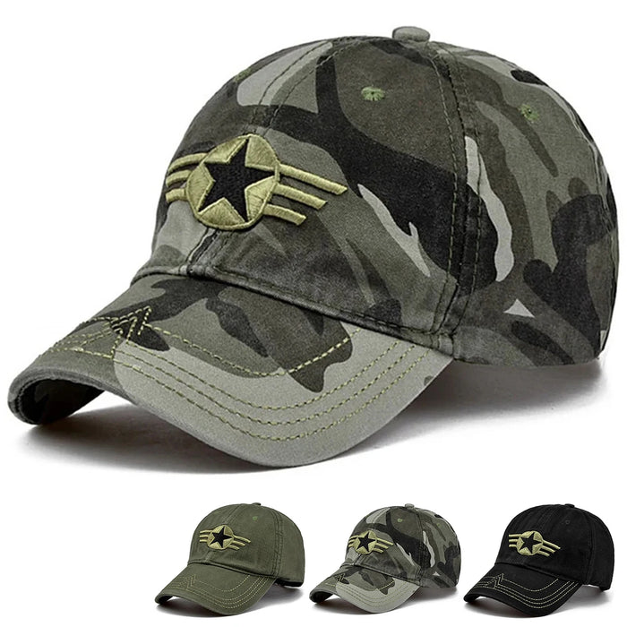Embroidered Five Star Wings Baseball Cap Adjustable Sun Hat