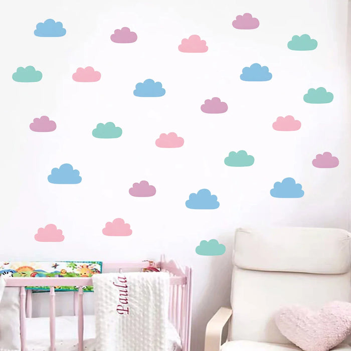 Colourful Cartoon Cloud Wall Stickers For Kids Room Decor