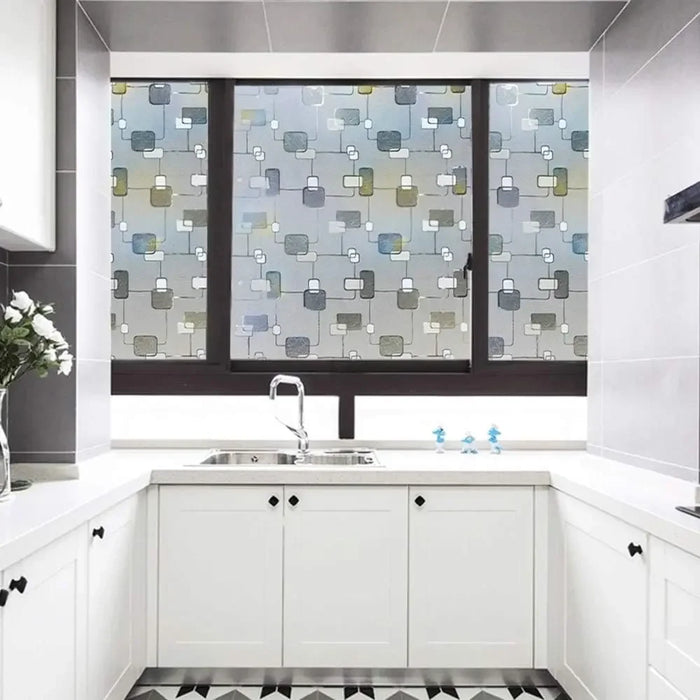 Electrostatic Square Knot Window Film - No Glue Frosted Insulating Blackout