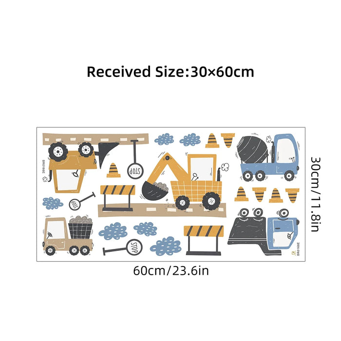 Adorable Construction Truck Wall Stickers For Kids Room
