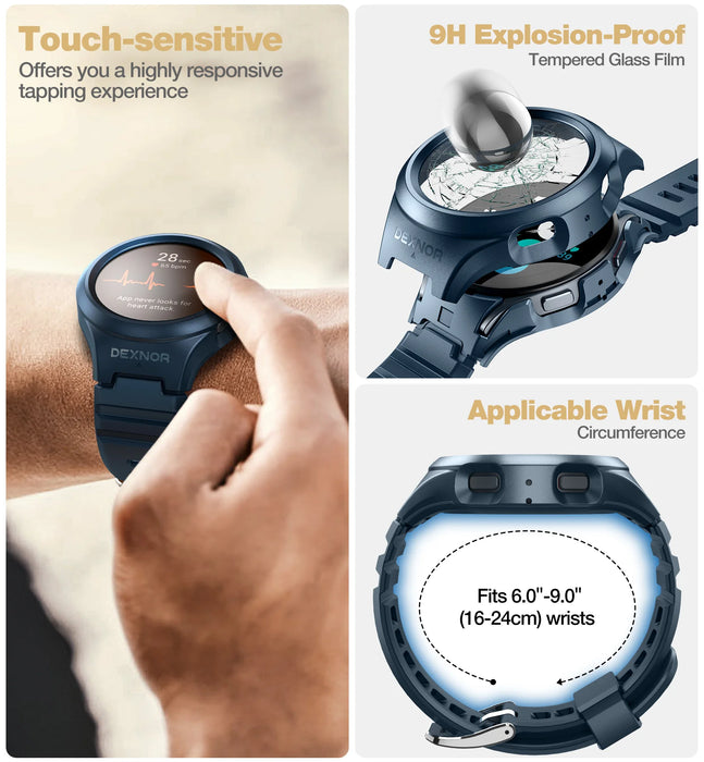 For Samsung Galaxy Watch 4 5 Band With 44Mm Case Rugged Military Grade Shockproof Uni-Body Design Case