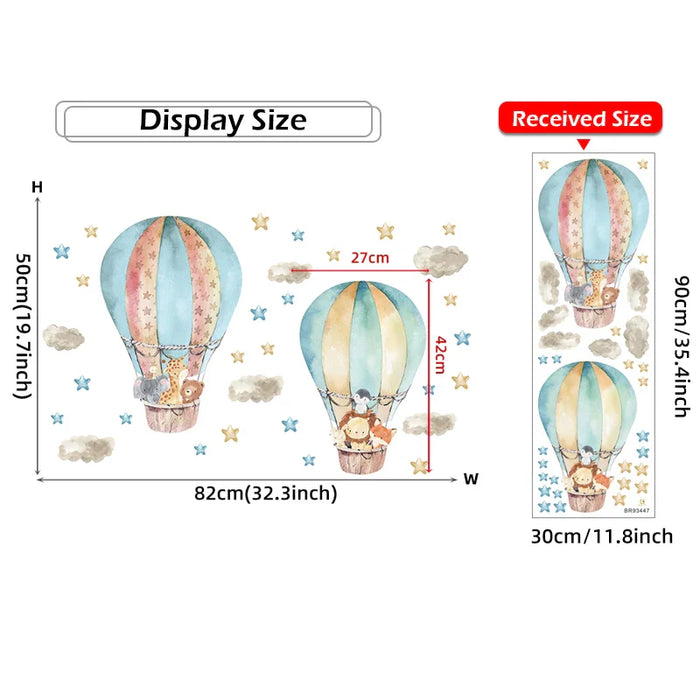Whimsical Hot Air Balloon Wall Decals For Kids Room